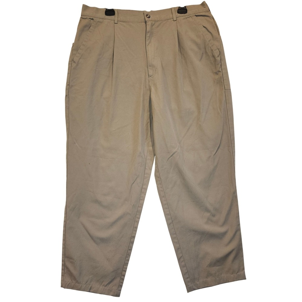 Remington Outdoor Mens 38x30 Khaki‎ Pleated Chino Pants Cotton Tan Huntinging